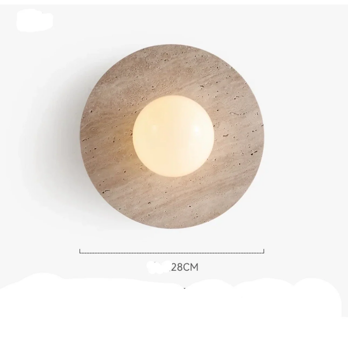 Marble Wall Light 28cm | Round Natural Stone Sconce Modern Minimalist Living Room & Hallway Casalola Lights Luxury