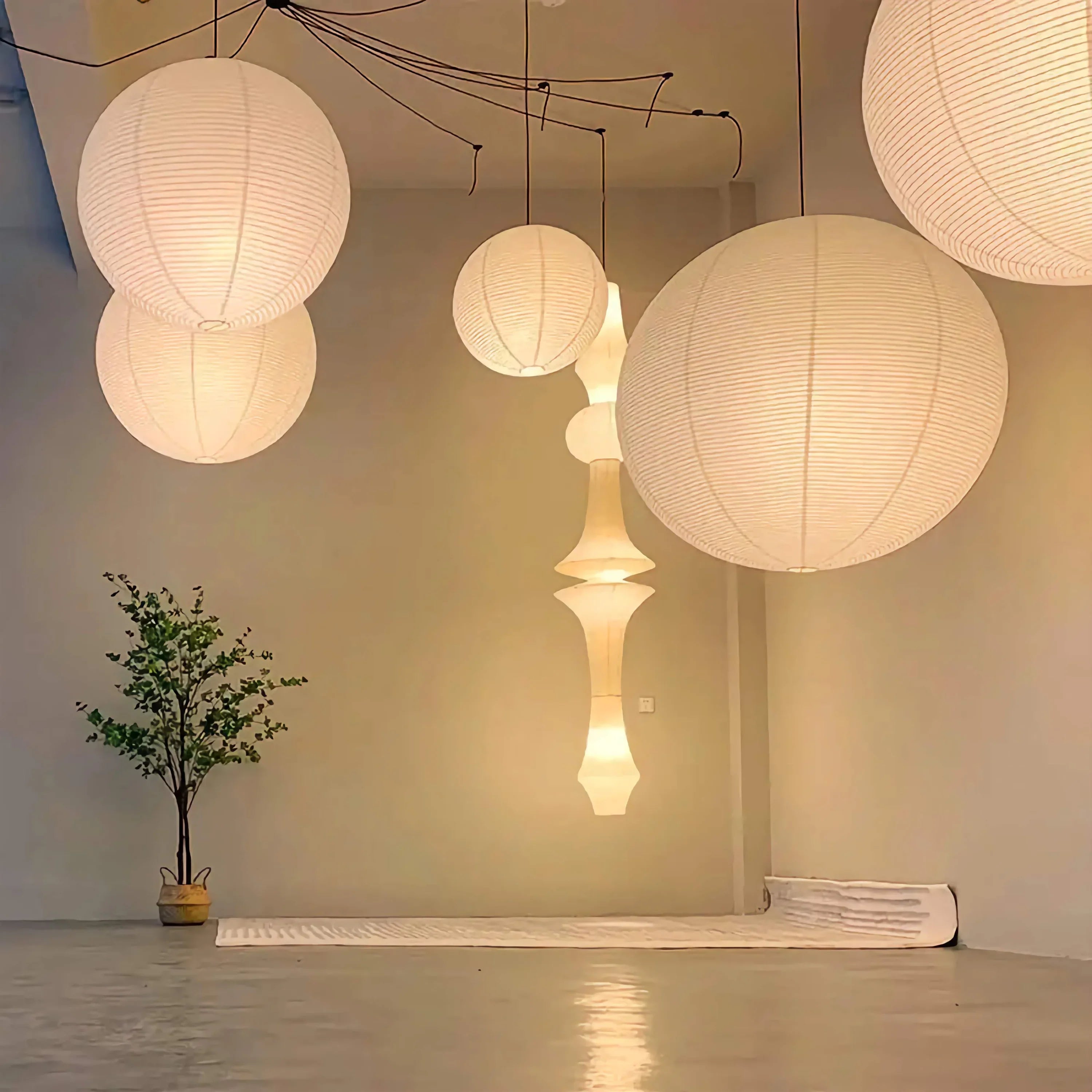 Ceiling Light Fixture for Living Room Bedroom | Noguchi Lamps Lanterns | White Rice Paper | Casalola Casalolalights
