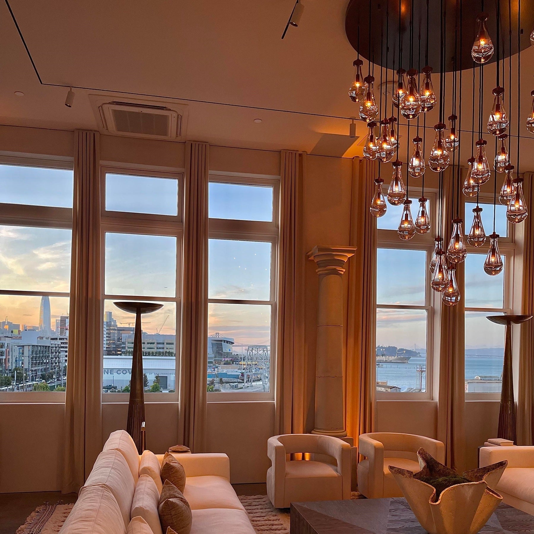 Raindrop Glass Chandelier – Luxury Round Brass Cascade Light Casalolalights Luxury Lamps for Interior Designers