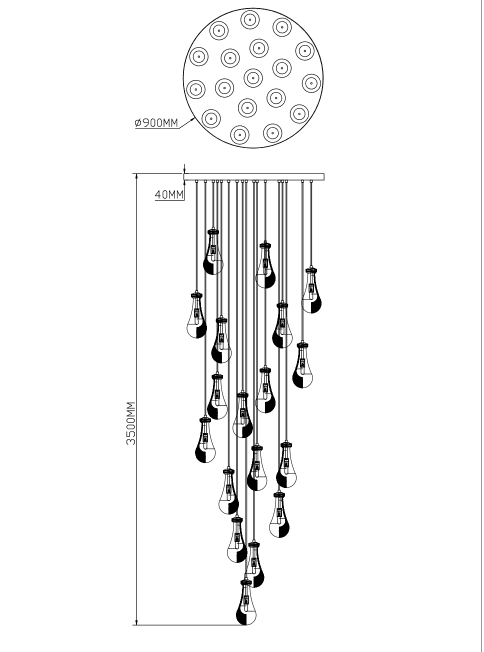 Raindrop Glass Chandelier – Luxury Round Brass Cascade Light Casalolalights Luxury Lamps for Interior Designers