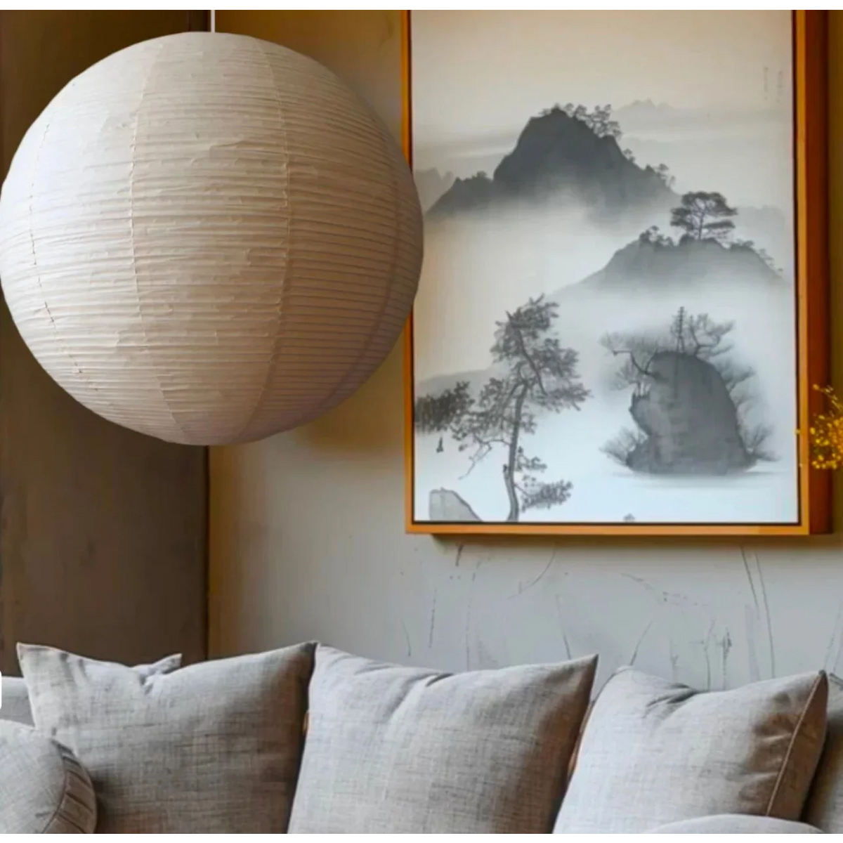 Paper Lantern Pendant Light | Round Washi Hanging Japandi Minimalist Dining & Living Room Casalolalights Luxury Lamps