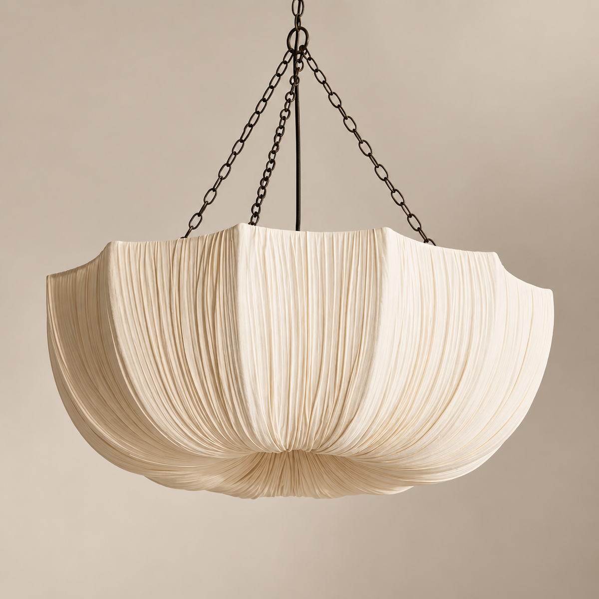 Linen Pendant Light for Dining Room and Bedroom | Draped Shade 40 60 80 or 100 Cm (16 to 39 In) Casalola Lights Luxury
