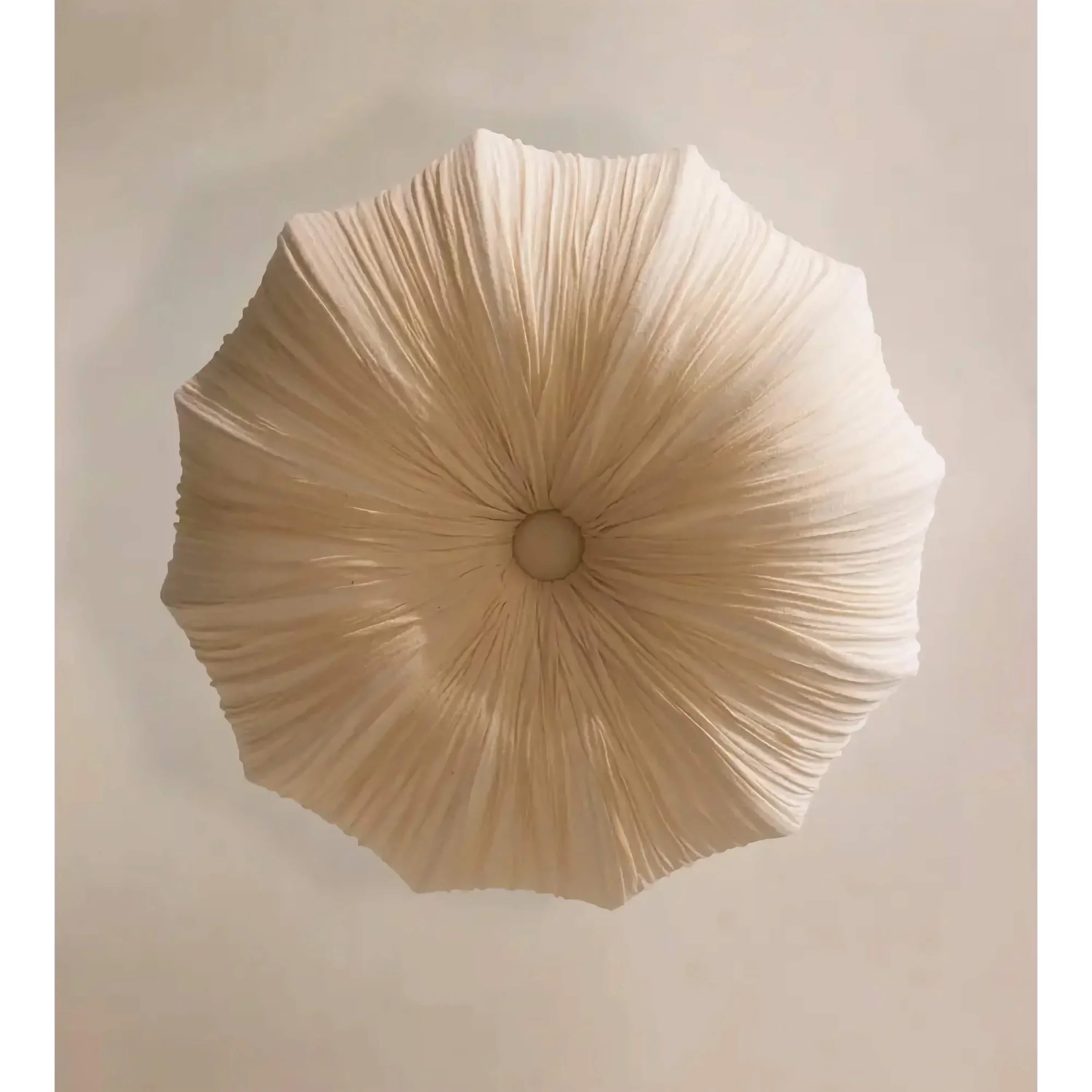 Pleated Linen Wabi-sabi Bowl Chandelier | Organic Modern Pendant Lighting for Dining Room Ceiling Statement Fixture