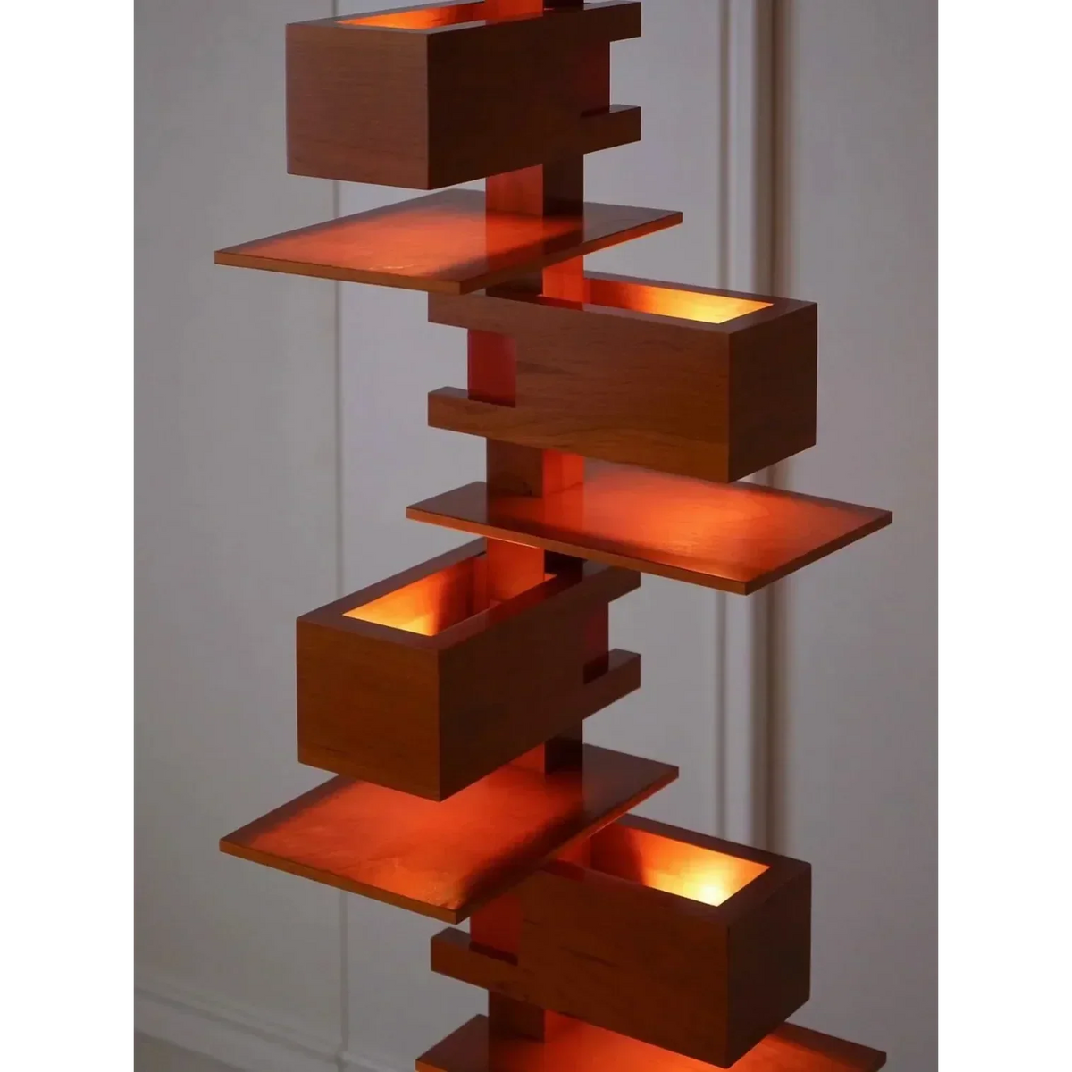 Wood & Iron Floor Lamp | Sculptural Mid-century Dimmable Table or Foyer Study Living Casalola Lights Luxury Lamps