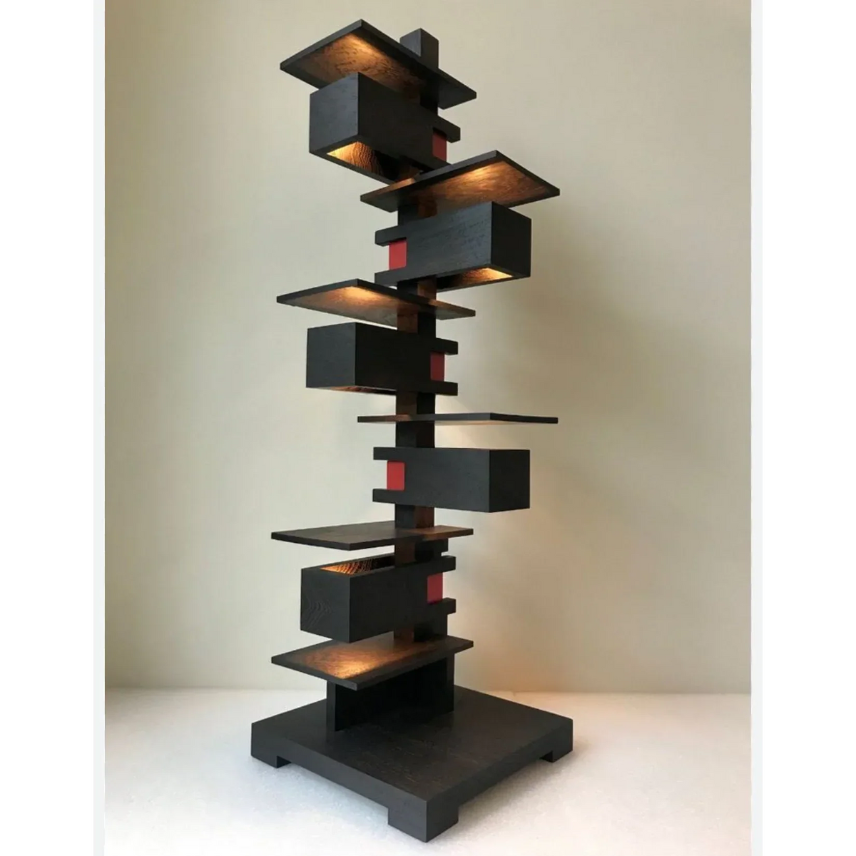 Wood & Iron Floor Lamp | Sculptural Mid-century Dimmable Table or Foyer Study Living Casalola Lights Luxury Lamps