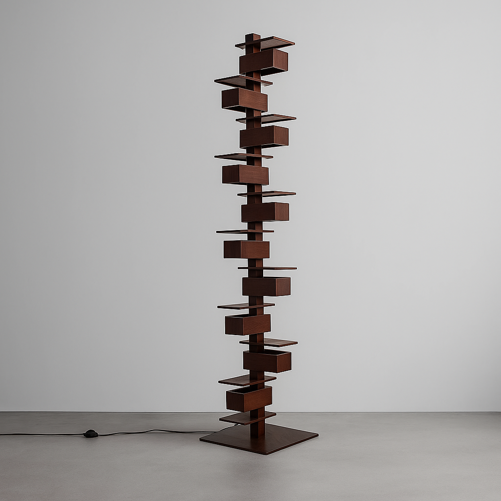 Wood & Iron Floor Lamp | Sculptural Mid-century Dimmable Table or Foyer Study Living Casalola Lights Luxury Lamps