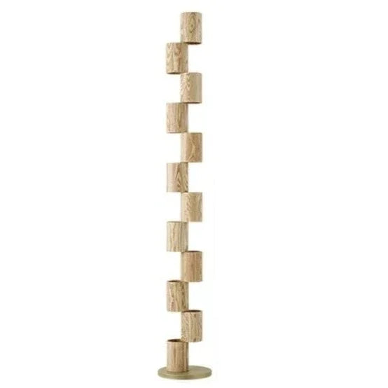 Solid Wood Floor Lamp Ash or Walnut | Tall Corner Light 8-light Japandi Dimmable Option Warm Glow Casalola Lights