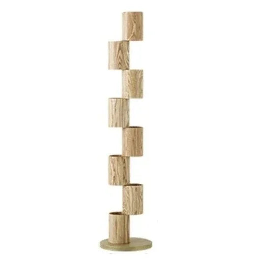 Solid Wood Floor Lamp Ash or Walnut | Tall Corner Light 8-light Japandi Dimmable Option Warm Glow Casalola Lights