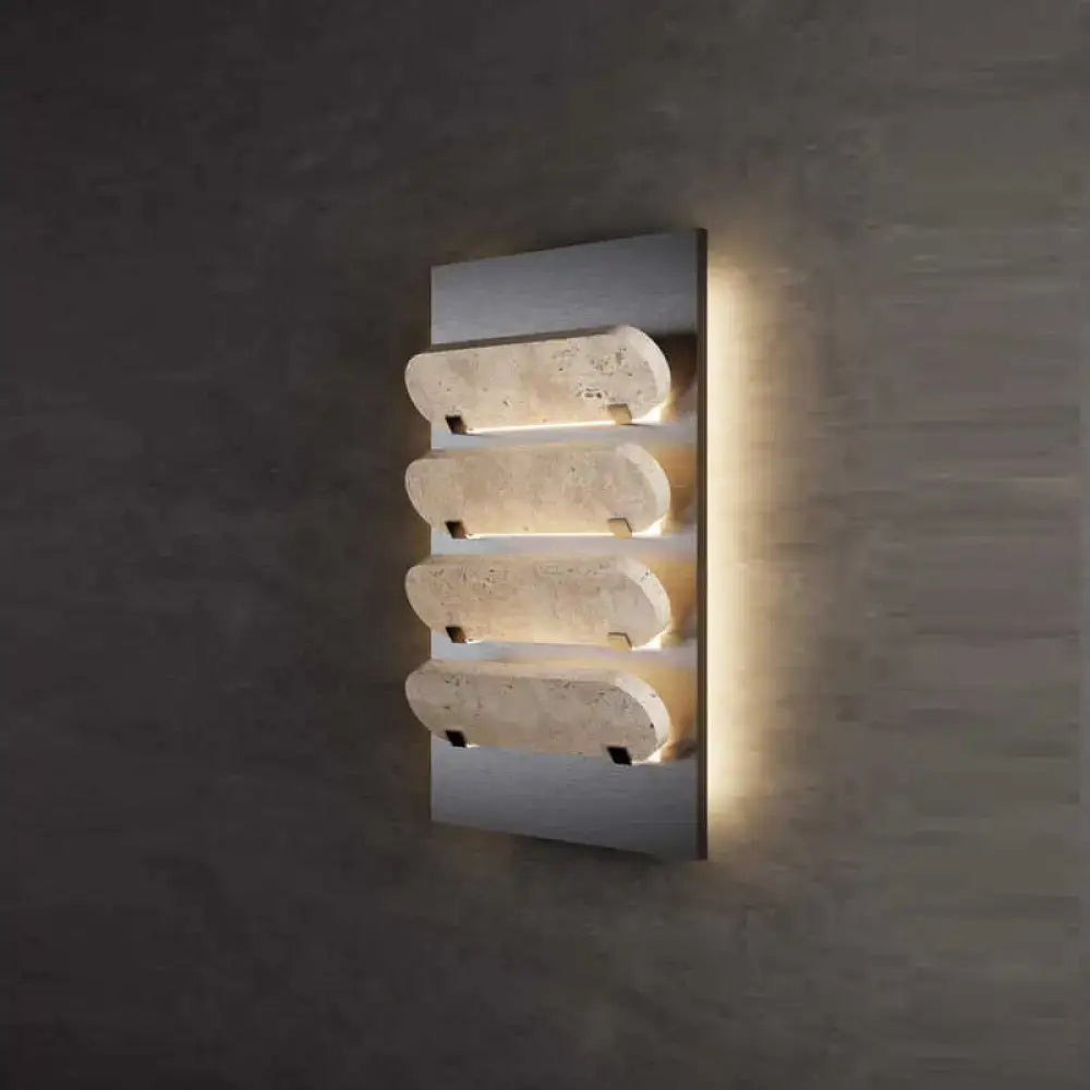 Travertine Stack Wall Sconce | French Modern Dimmable Light - Sconces
