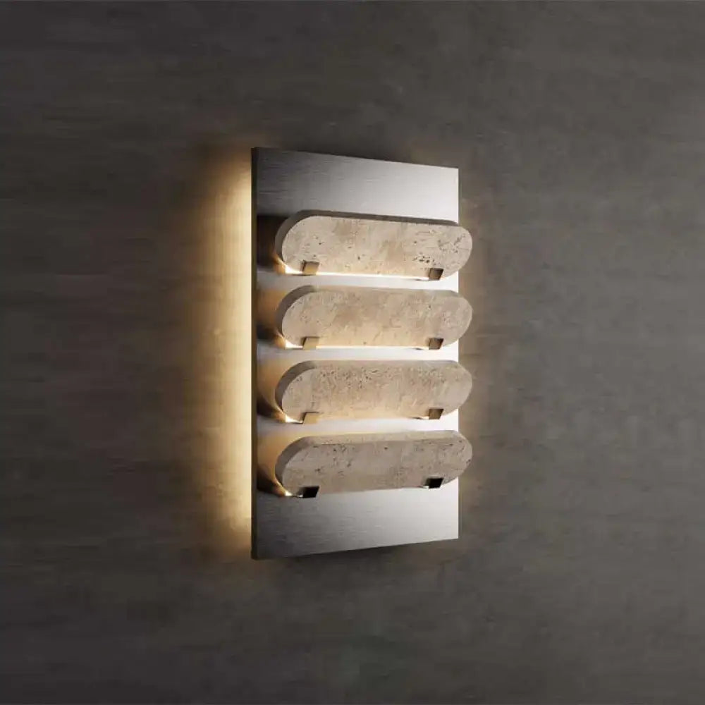 Travertine Stack Wall Sconce | French Modern Dimmable Light - Sconces