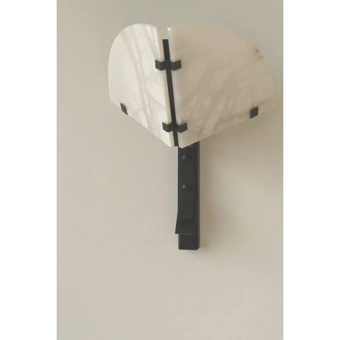 Genuine Alabaster Fan Wall Sconce Black Frame | Single or Double Hallway Light Dining 2700k Casalola Lights Luxury