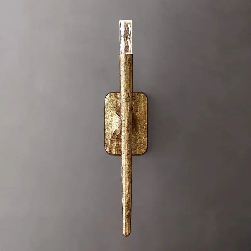 Brass Stick Wall Sconce Crystal Tip | Hallway Pair Staircase Light Entry G9 50cm Vertical Casalola Lights Luxury Lamps