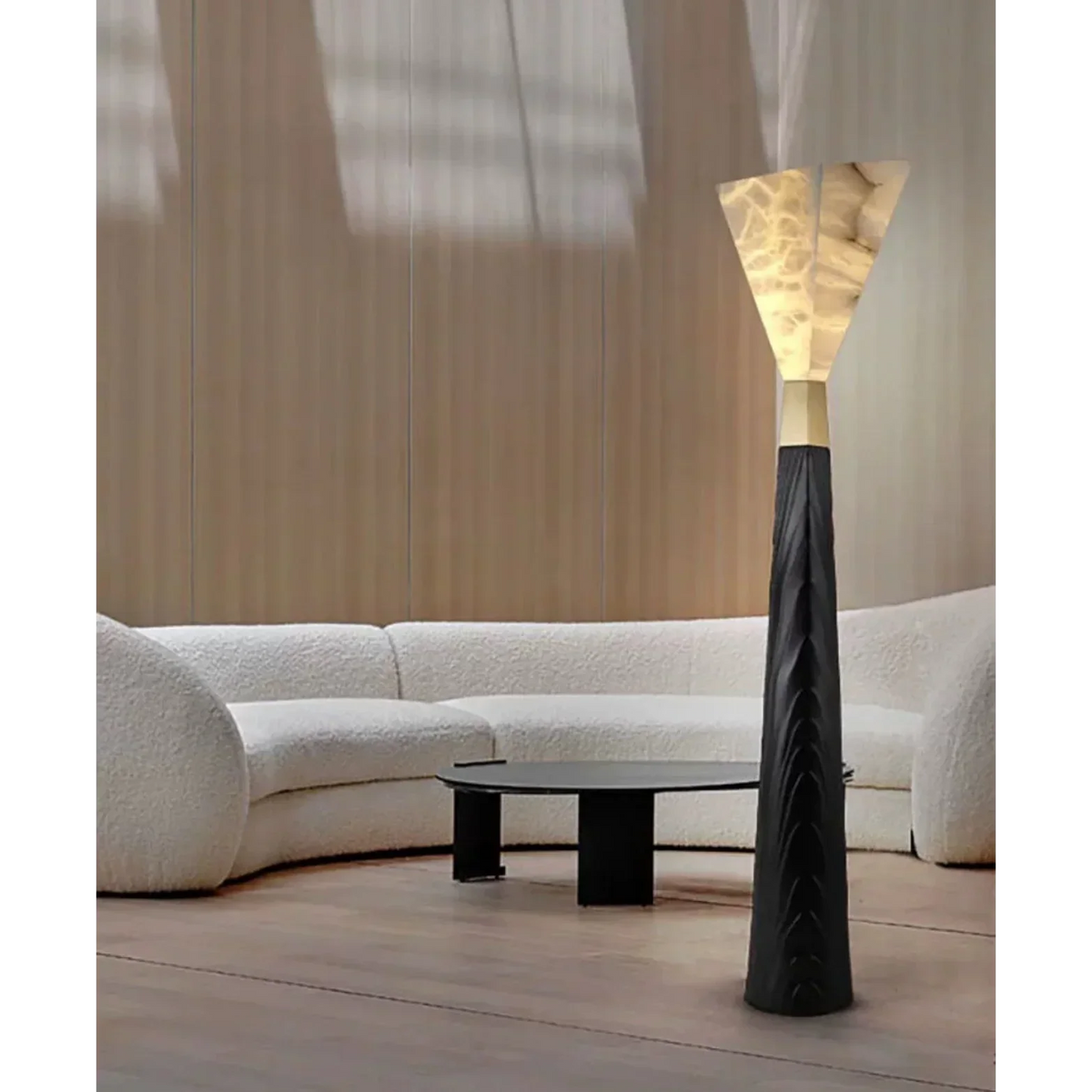 Black & Gold Sculpture Floor Lamp Resin Shade | 158cm Tall Foot Switch Dimmable Option 2700k Casalola Lights Luxury