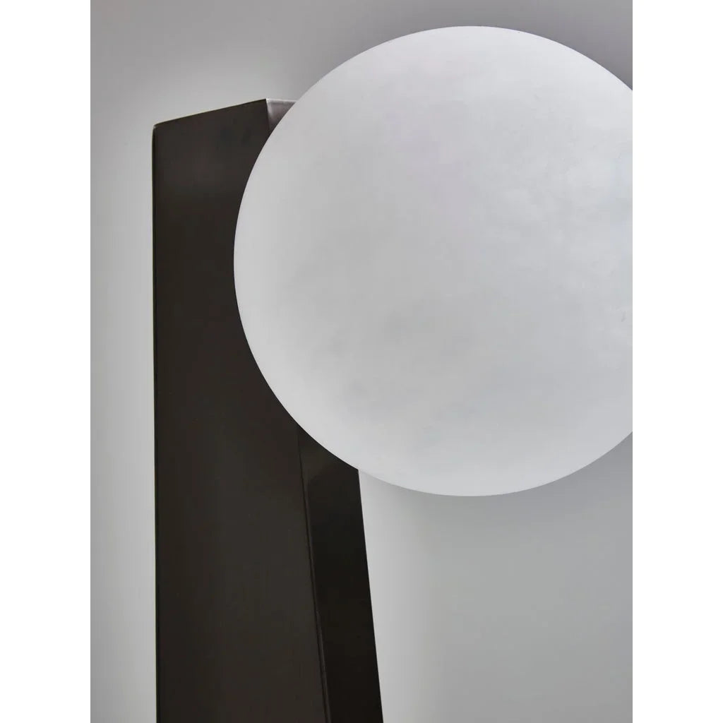 Patinated Steel Oblique Table Lamp | Studio Brera Sculptural – Dimmable Led Black for Living Room