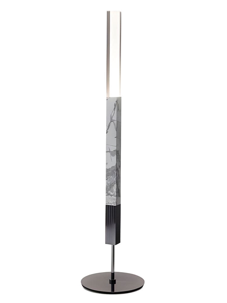Sculptural Marble Torchiere Floor Lamp | Dimmable Led Light - Lamps