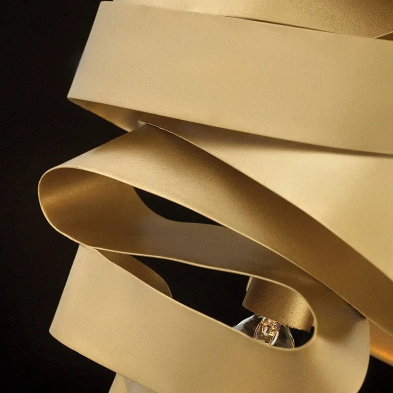 Sculptural Ribbon Chandelier 60-80cm | Hand-formed Iron Statement Light Grey or Gold Dining & Living Casalolalights