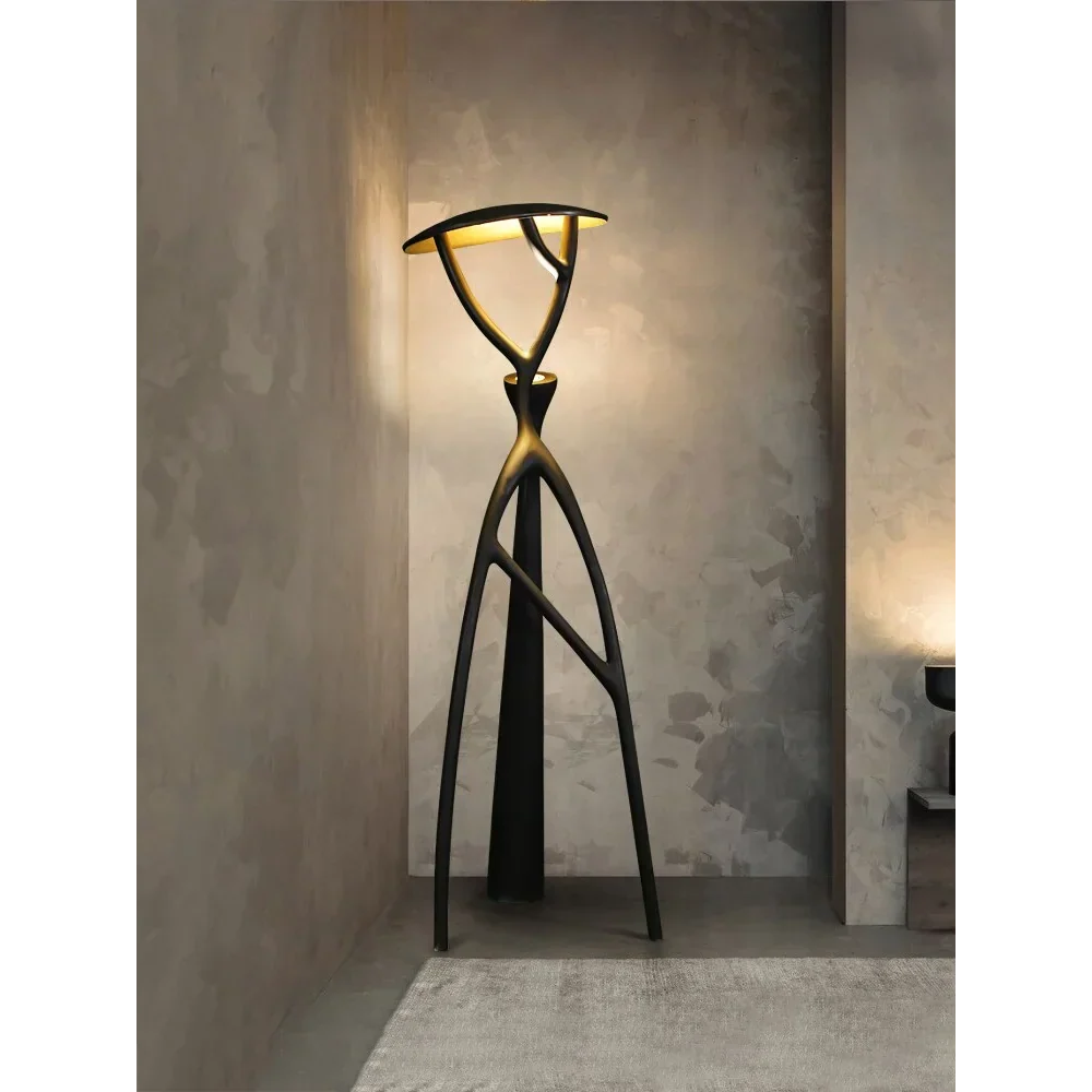 Black & Gold Tree Sculpture Floor Lamp | Uplight 3 Heights to 200cm Dimmable Option Organic Modern Casalola Lights