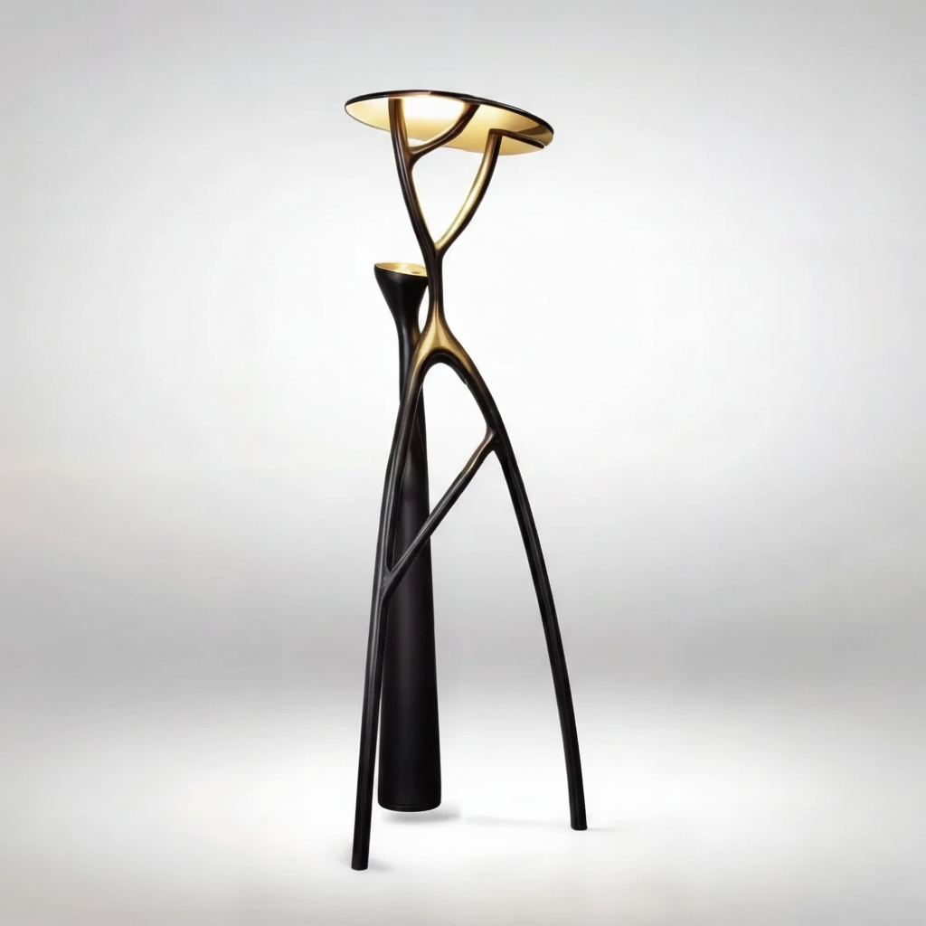 Tree Floor Lamp 200cm | Sculptural Black & Gold Branch Uplight Organic Modern Statement Living Room Casalolalights