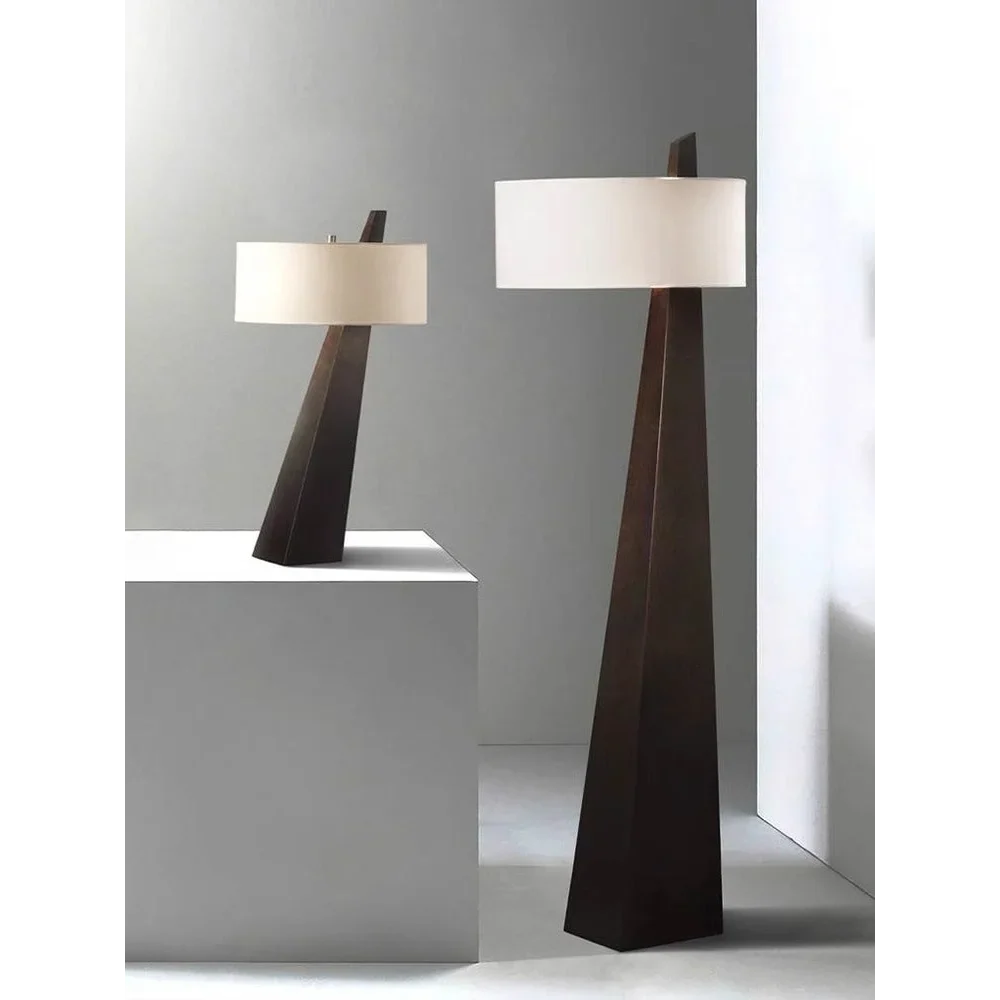Sculptural Oak Table Lamp | Cantilevered Wood & Linen Console 85cm Wabi-sabi Living Room Casalolalights Luxury Lamps