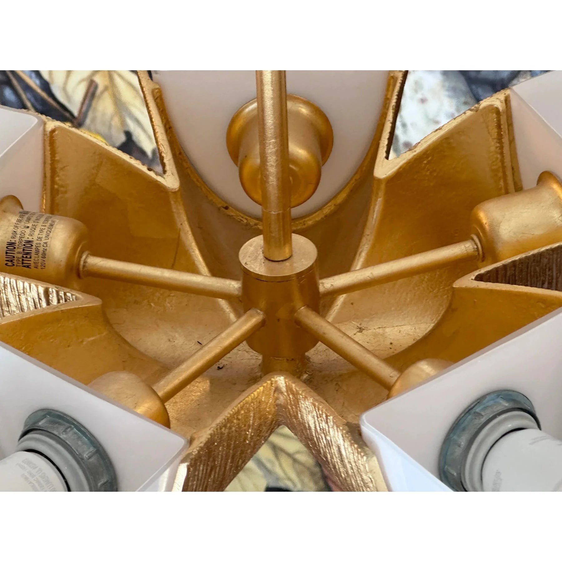 Sculptural Semi Flush Gold Chandelier | Modern Ceiling Statement