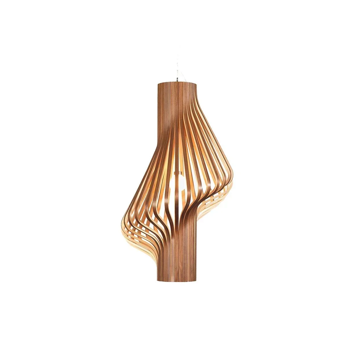 Bentwood Pendant Light for Kitchen Island or Dining Table | 48 Cm (18.9″) Walnut Ash Frosted Globe Casalola Lights