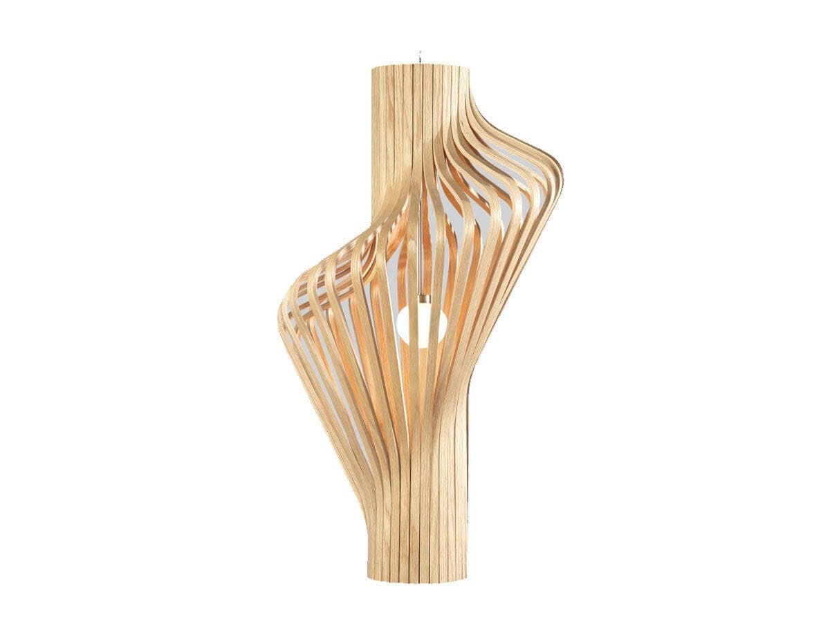 Curved Wood Pendant Lamp | Japandi Kitchen Island Light - Lamps