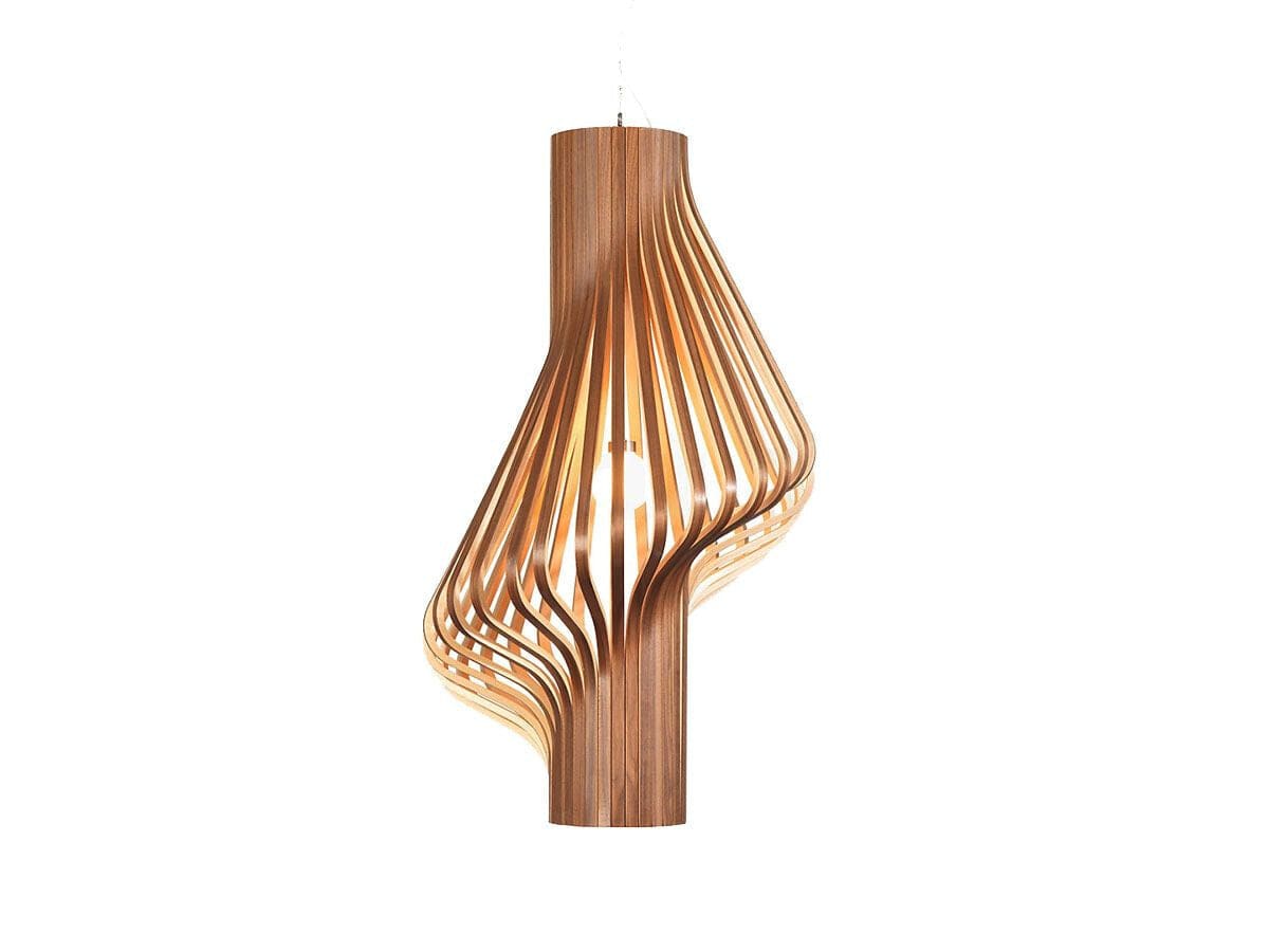 Curved Wood Pendant Lamp | Japandi Kitchen Island Light - Lamps