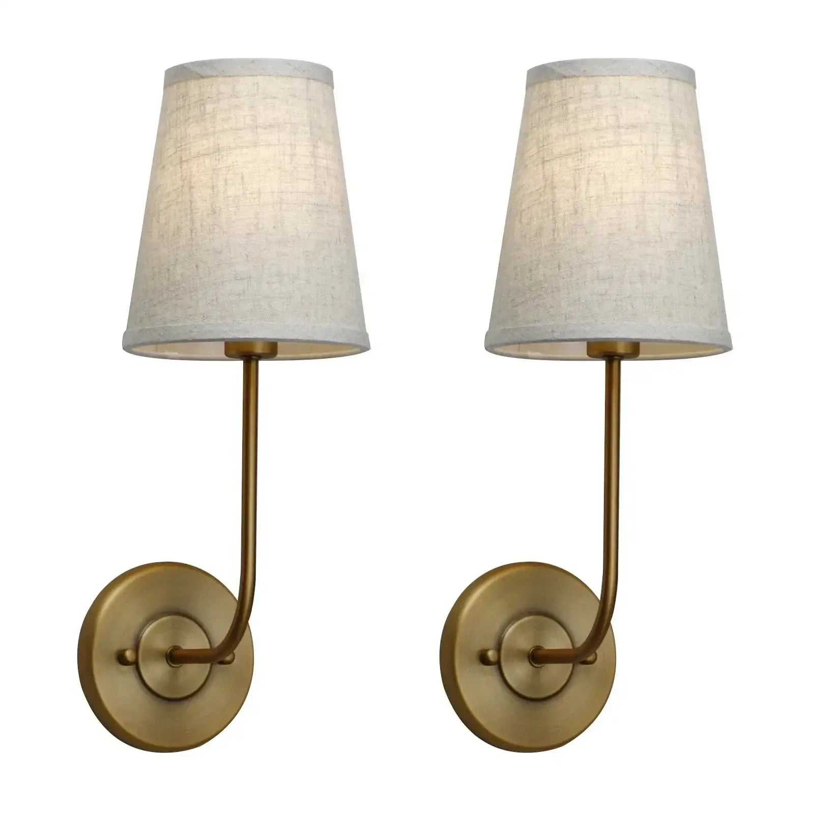 Classical Iron Wall Lamp with Fabric Shade - Elegant Dual-light Mounted Fixture for Bedroom, - Sconces