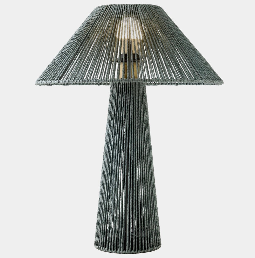 Green Woven Rope Table Lamp for Console and Bedside | Coastal Texture 53 Cm Casalola Lights Luxury Lamps Interior