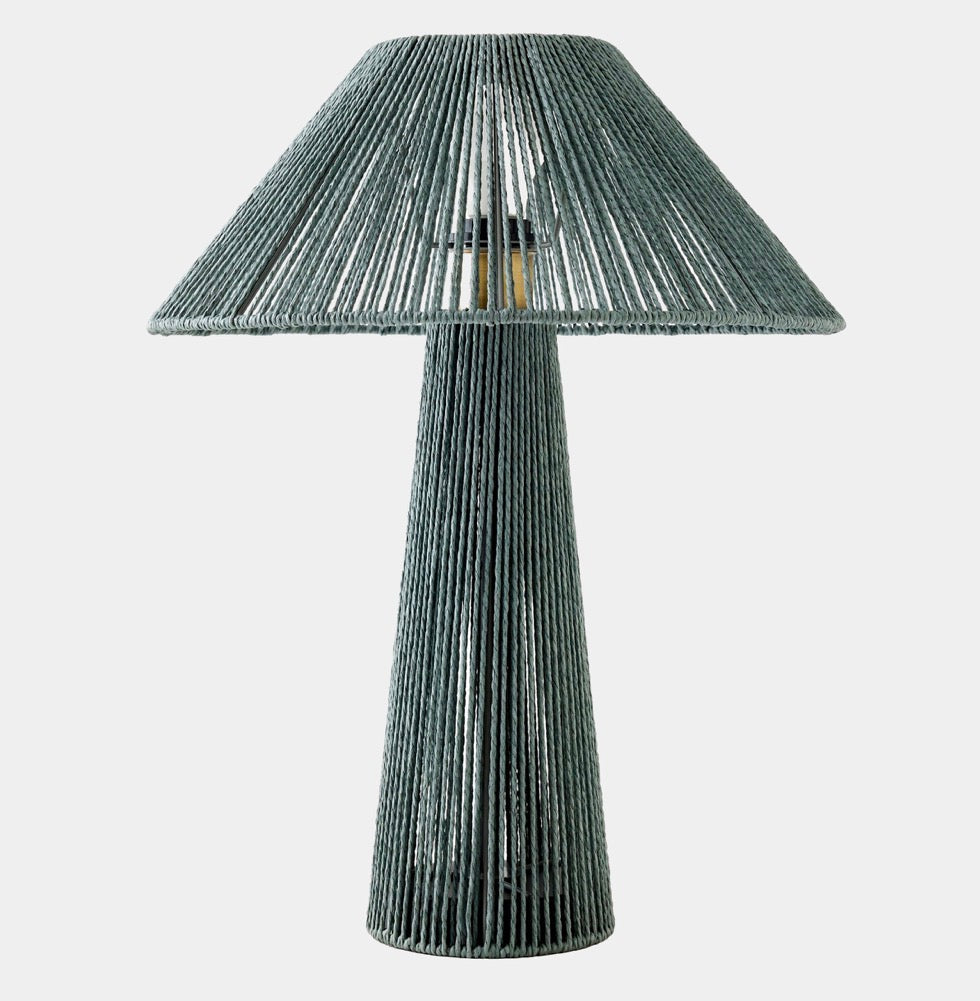 Green Woven Rope Table Lamp for Console and Bedside | Coastal Texture 53 Cm Casalola Lights Luxury Lamps Interior