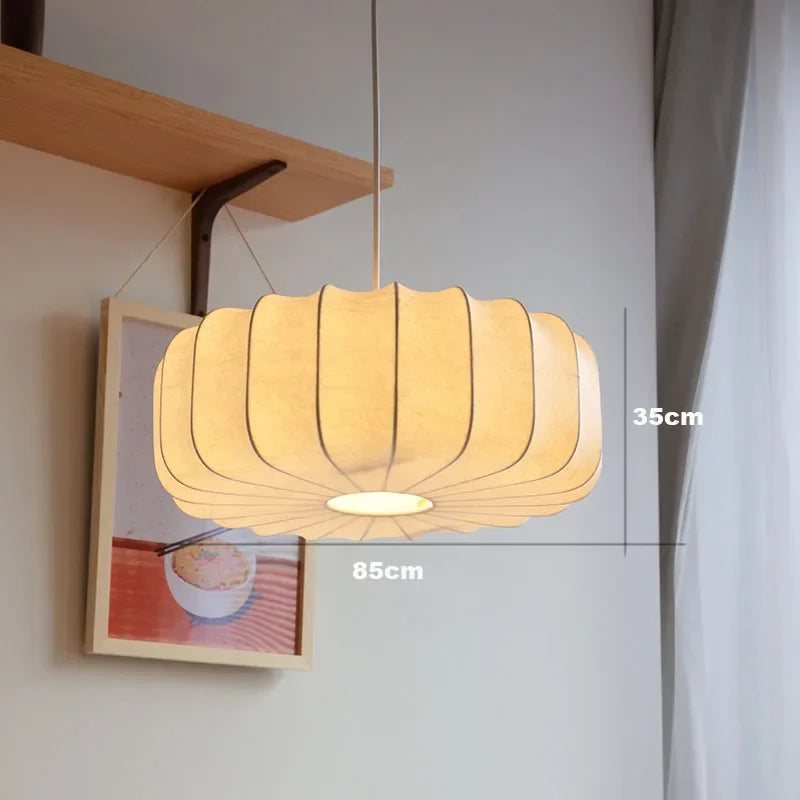 Silk Lampshade Pendant Light Fixtures for Dining Room Bedroom Living