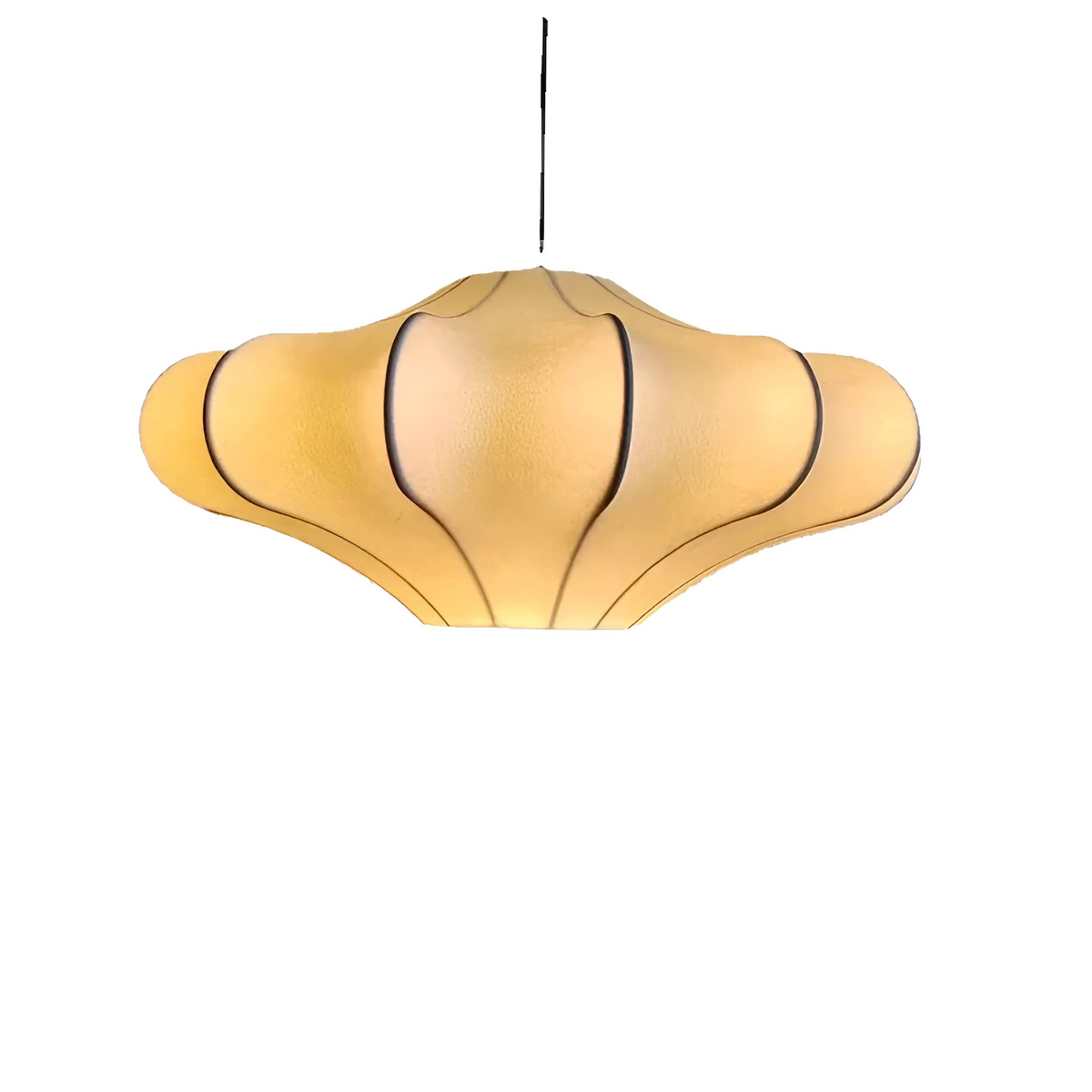 White Silk Pendant Light for Bedroom or Dining Table | 40 to 70 Cm (15.7 27.5″) Wide Knob Switch E27 Casalola Lights