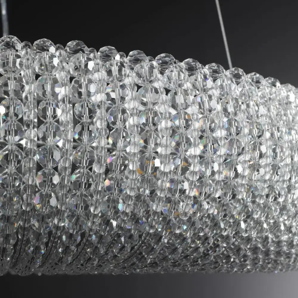 Luxury Crystal Ring Chandelier | Silver Grand Modern Statement Light - Chandeliers