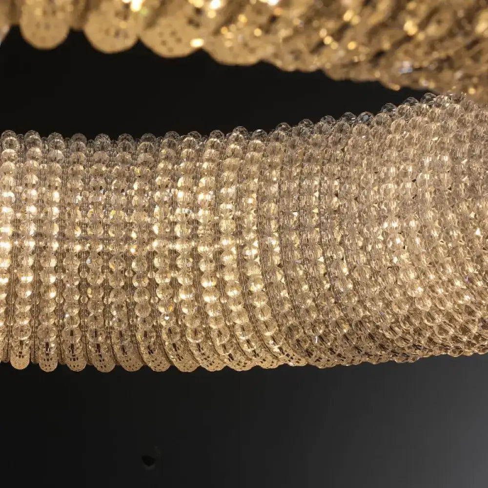 Luxury Crystal Ring Chandelier | Silver Grand Modern Statement Light - Chandeliers