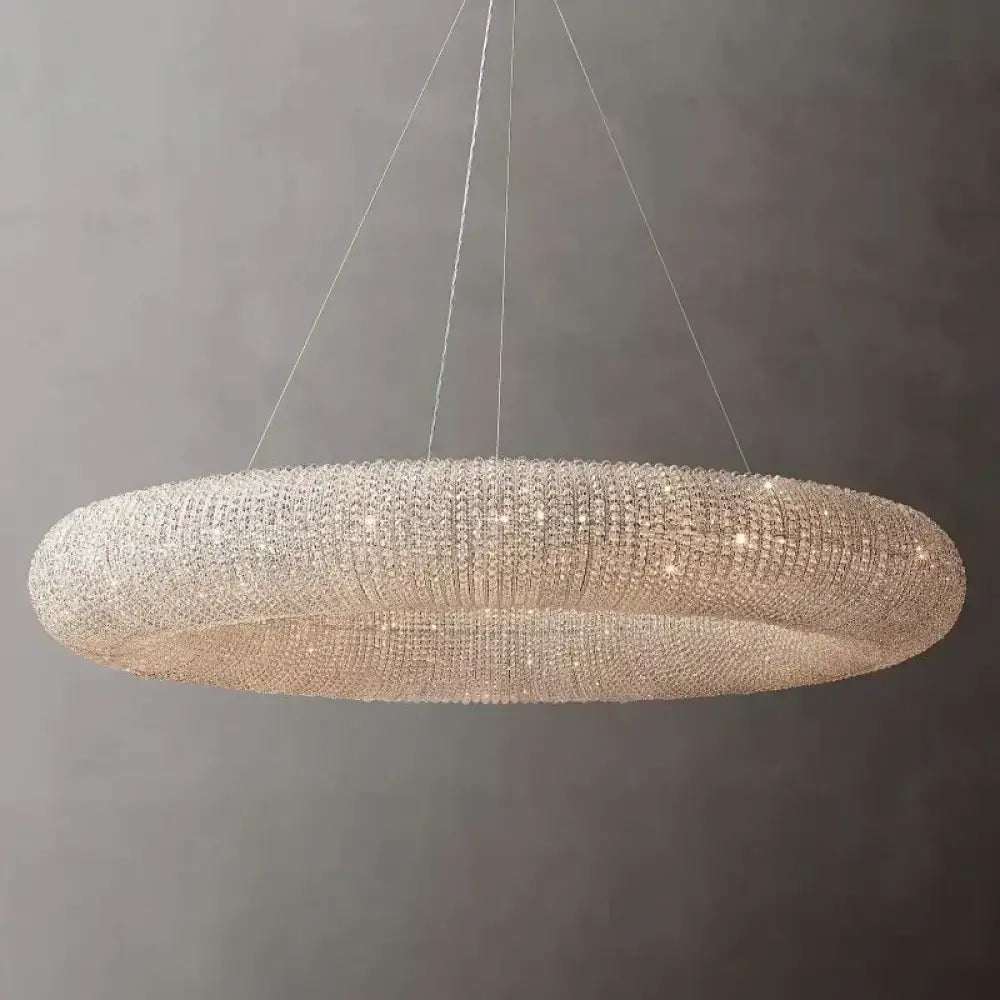 Luxury Crystal Ring Chandelier | Silver Grand Modern Statement Light - Chandeliers