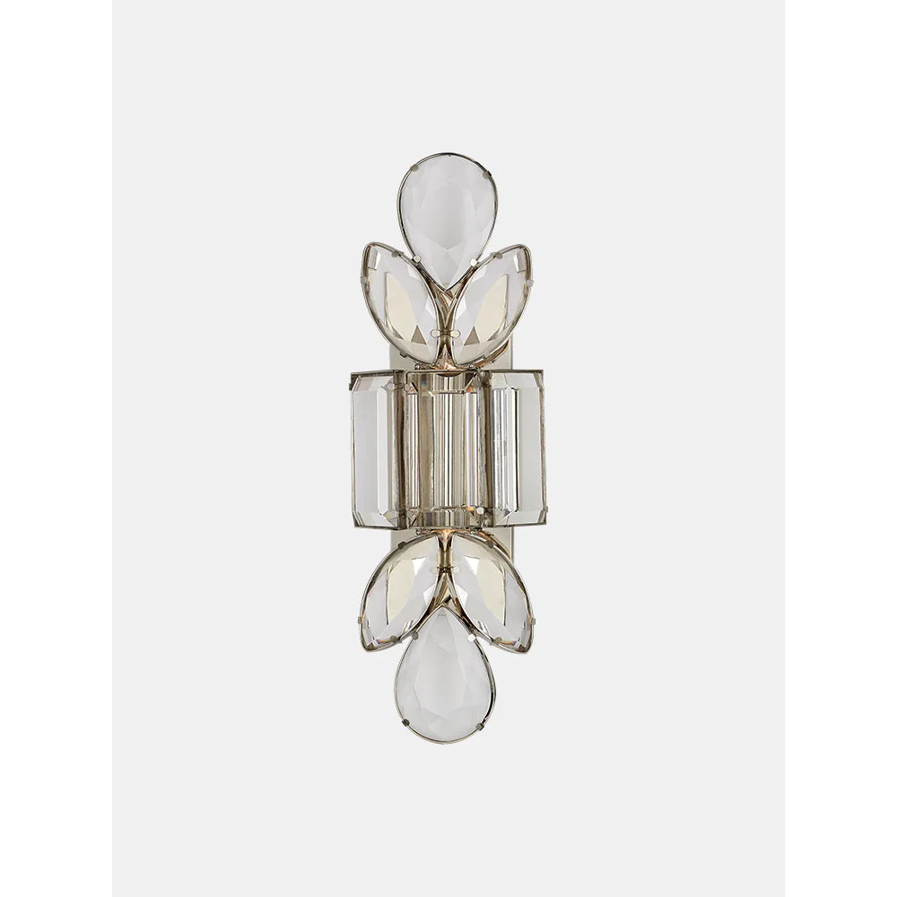 Luxury Crystal Wall Sconce – Silver Art Deco Light Fixture for High-end Interiors