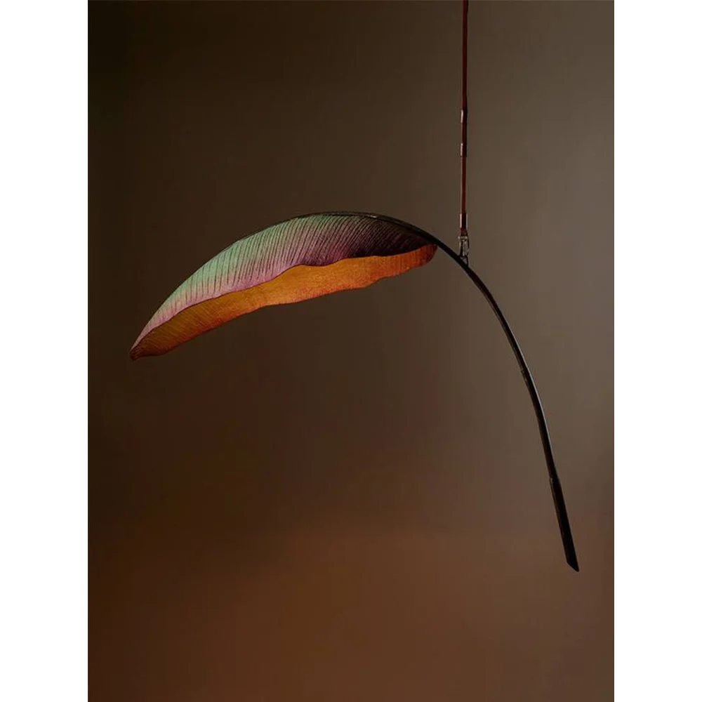 Banana Leaf Pendant Light | Botanical Sculptural Fixture in Bronze Finish | Organic Modern Lighting for Lounge or Alcove