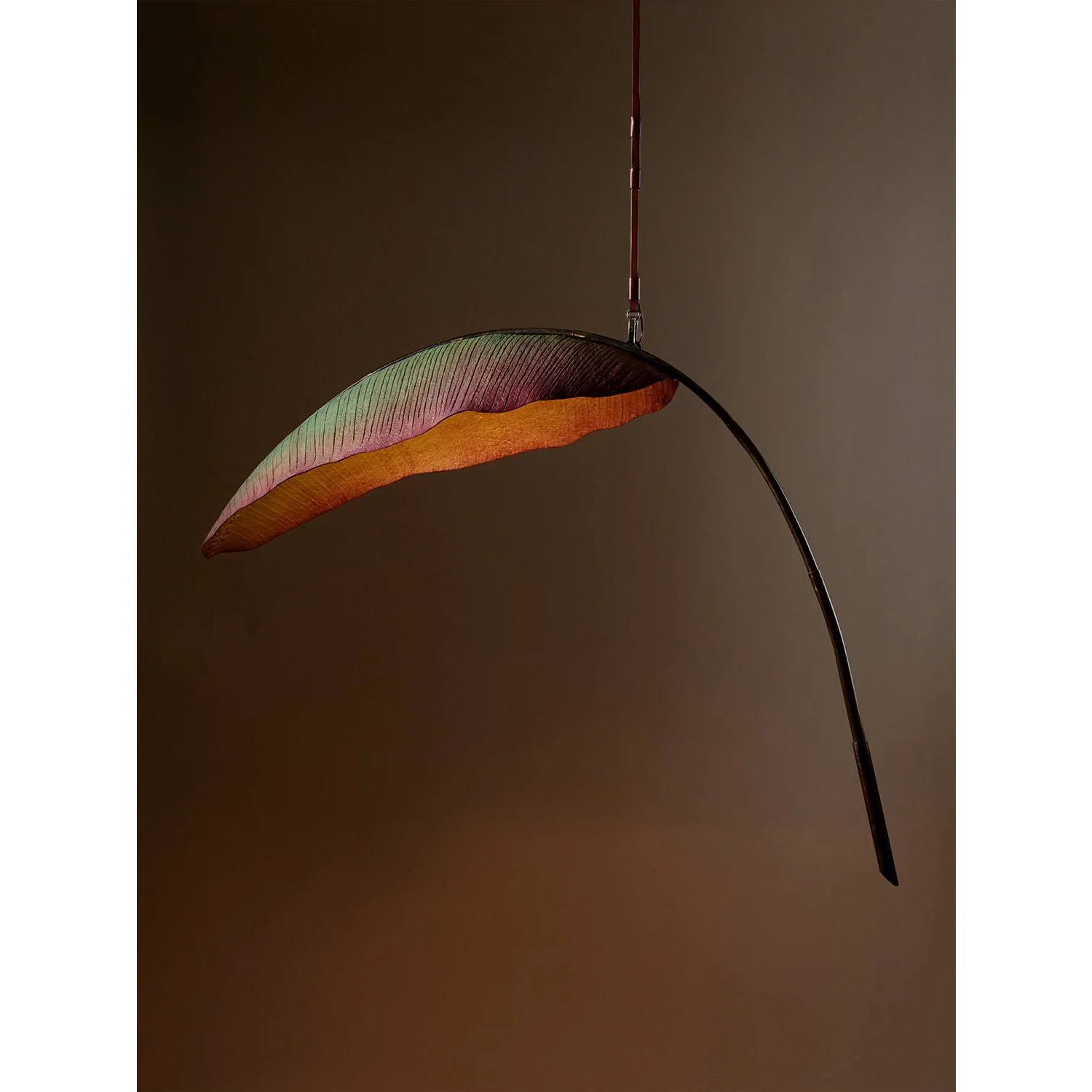 Banana Leaf Pendant Light | Botanical Sculptural Fixture in Bronze Finish | Organic Modern Lighting for Lounge or Alcove