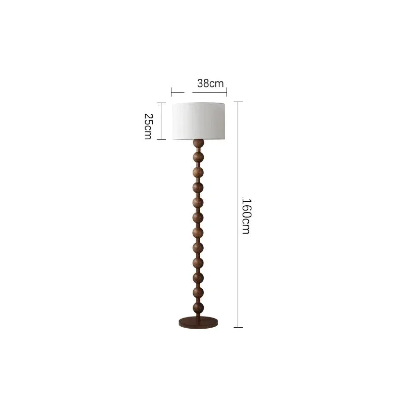 Wood & Linen Floor or Table Lamp | Touch Switch 160cm 70cm Walnut Log Dimmable Option Casalola Lights Luxury Lamps