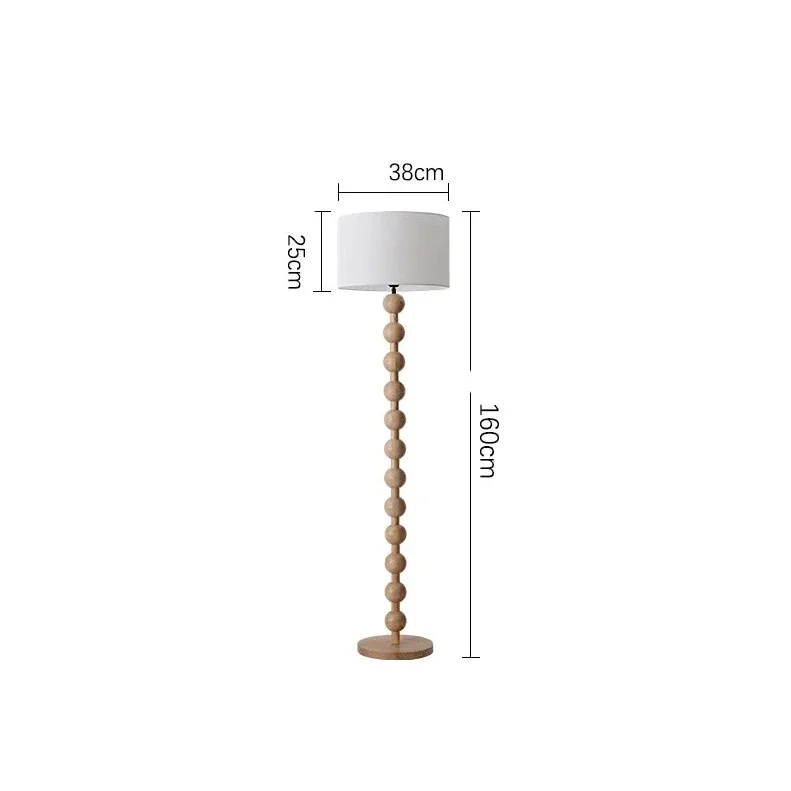 Wood & Linen Floor or Table Lamp | Touch Switch 160cm 70cm Walnut Log Dimmable Option Casalola Lights Luxury Lamps