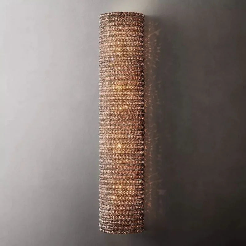 Art Deco Crystal Wall Sconce – K9 Tube Light Amber Casalolalights Luxury Lamps for Interior Designers