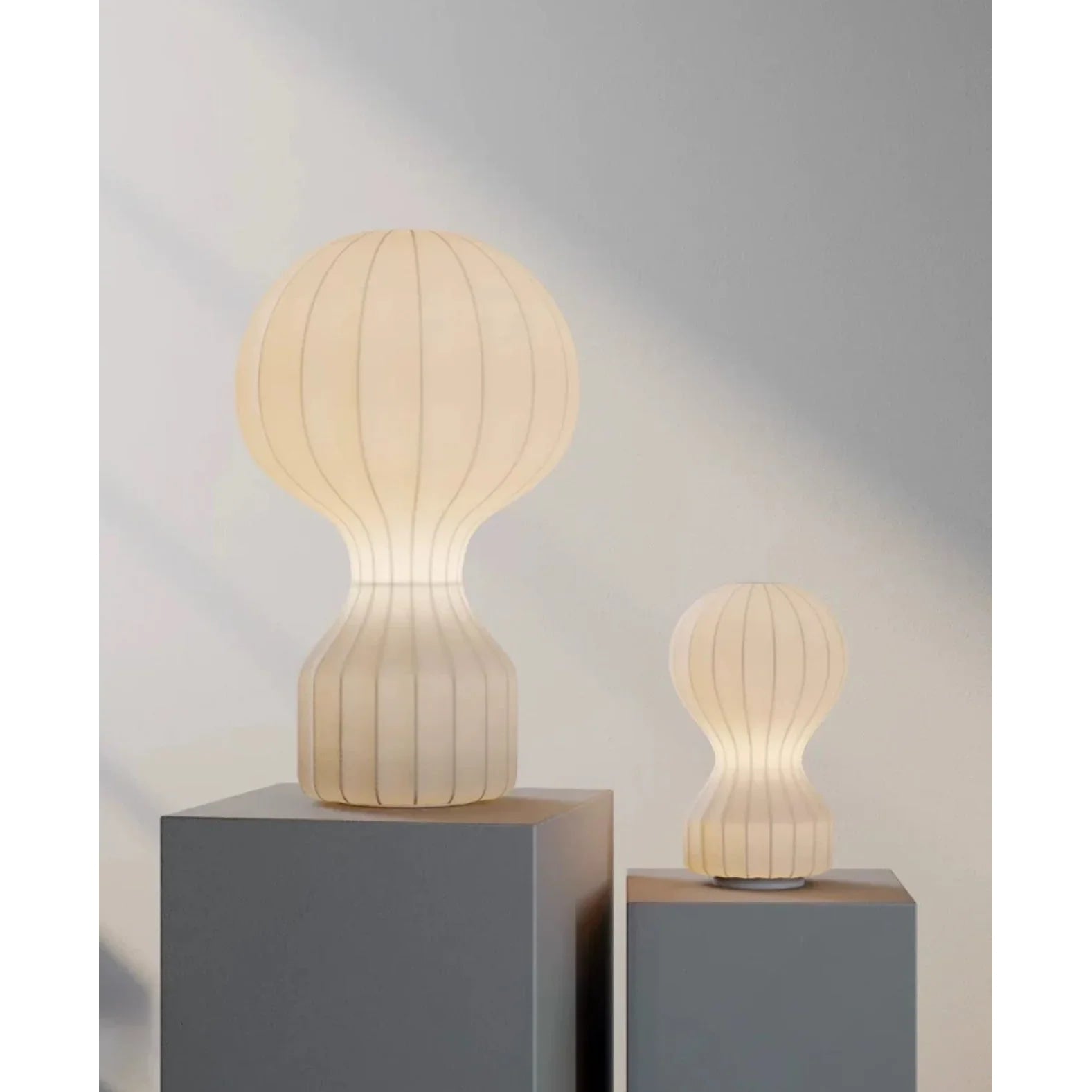 Japandi Table Lamp Resin and Silk Available in Three Sizes Wabi Sabi Style