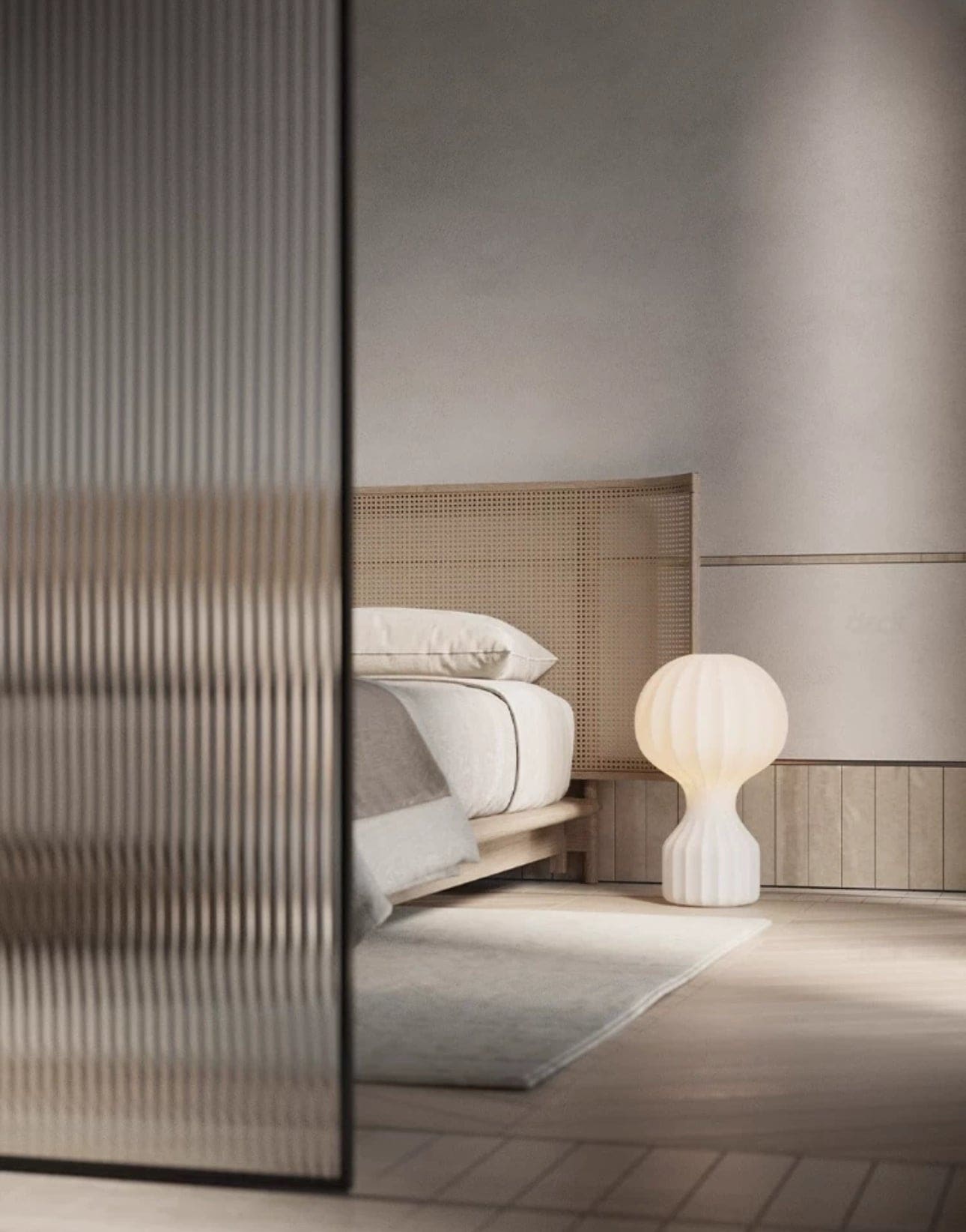 Japandi Table Lamp - Resin and Silk Available in Three Sizes Wabi-sabi Style - Lamps
