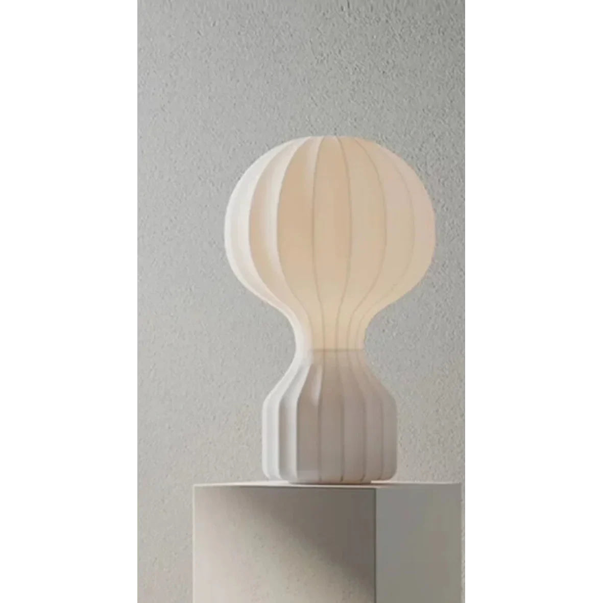 Japandi Table Lamp Resin and Silk Available in Three Sizes Wabi Sabi Style