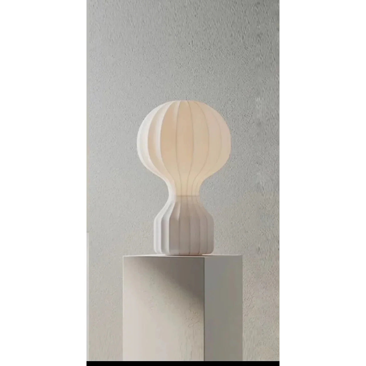 Japandi Table Lamp Resin and Silk Available in Three Sizes Wabi Sabi Style