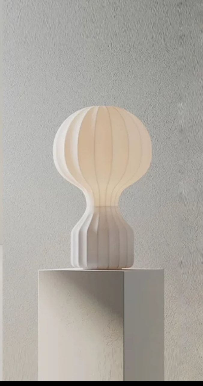 Japandi Table Lamp - Resin and Silk Available in Three Sizes Wabi-sabi Style - Lamps
