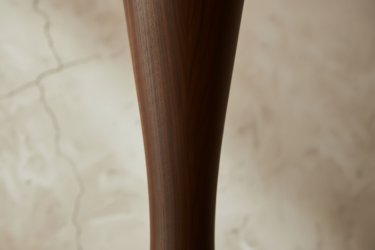 Wabi-sabi Tall Wood Floor Lamp for Living Room or Bedroom – Solid Base Linen Shade Japandi Lighting Casalolalights