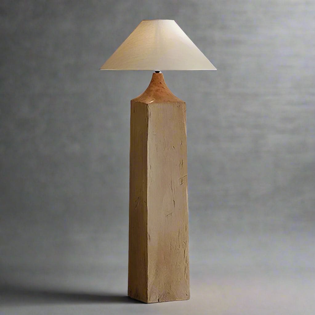 Solid Wood Columnar Floor Lamp for Living Room Bedroom Minimalist Design Japandi - Lamps