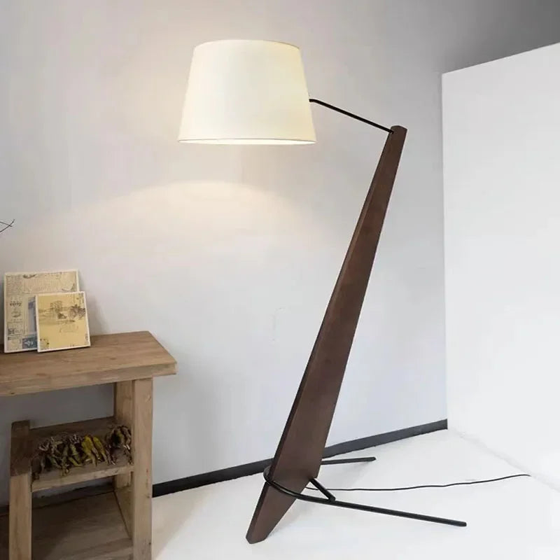 Solid Wood Giant Floor Lamp for Living Room Bedroom Japandi Lamps