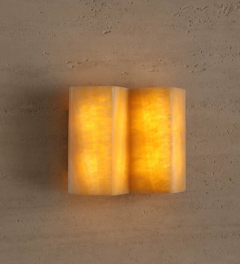 Spanish Marble Alabaster Wall Sconce – Casalola Folded Stone Light for Bedroom & Hallway Casalolalights Luxury Lamps